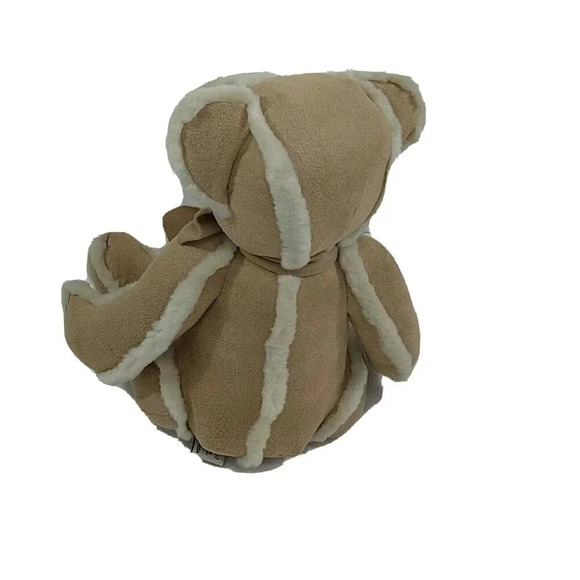 Bath and Body Works Gingerbread Teddy Bear Sitting 9" Tan Faux Suede/Fur - Picture 4 of 7